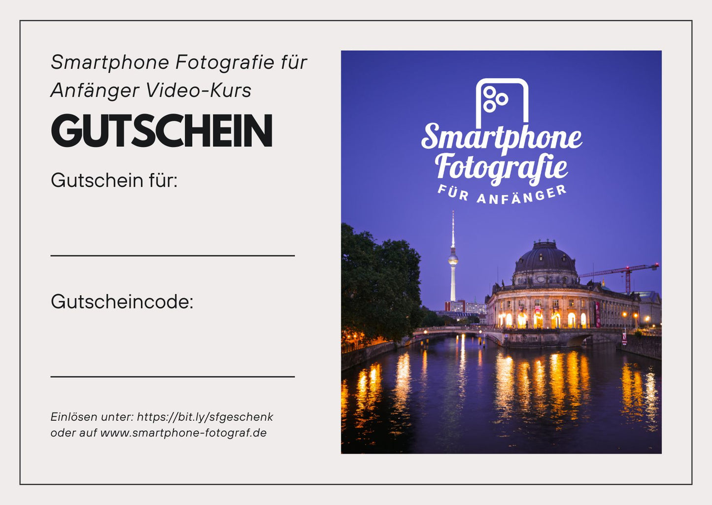Geschenkgutschein: Smartphone Fotografie Kurs