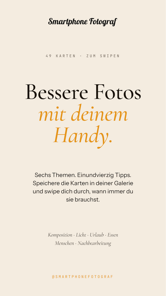 Smartphone Fotografie Swipe Karten: Lernkarten für dein Handy